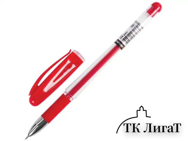 Ручка гелевая с грипом BRAUBERG "Geller", КРАСНАЯ, игольчатый узел 0,5 мм, линия письма 0,35 мм, 141181
