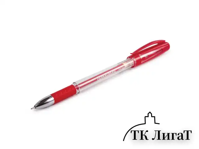 Ручка гелевая с грипом BRAUBERG "Geller", КРАСНАЯ, игольчатый узел 0,5 мм, линия письма 0,35 мм, 141181