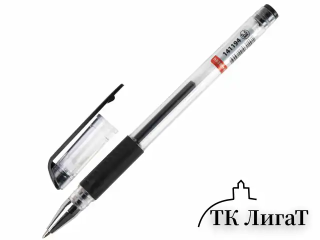 Ручка гелевая с грипом BRAUBERG "Number One", ЧЕРНАЯ, узел 0,5 мм, линия письма 0,35 мм, 141194