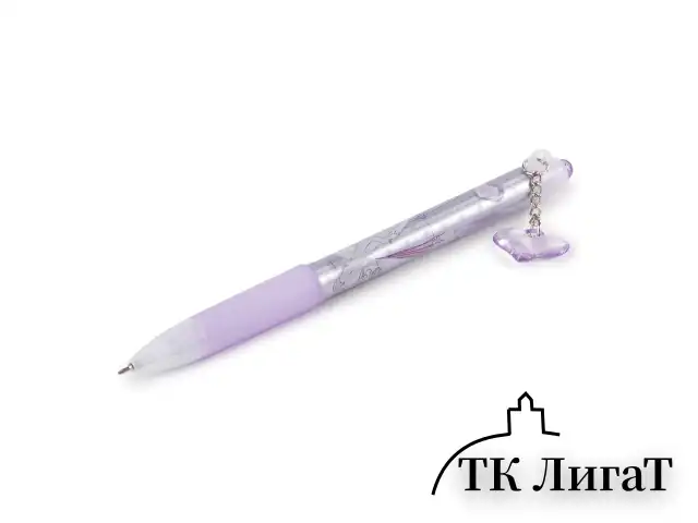 Ручка шариковая автоматическая с грипом BRAUBERG "First Love", СИНЯЯ, подвеска, корпус ассорти, узел 0,5 мм, линия письма 0,3 мм, 141285