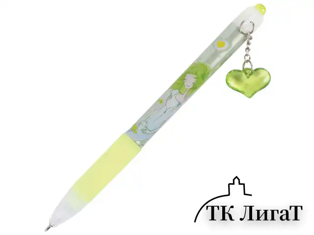 Ручка шариковая автоматическая с грипом BRAUBERG "First Love", СИНЯЯ, подвеска, корпус ассорти, узел 0,5 мм, линия письма 0,3 мм, 141285