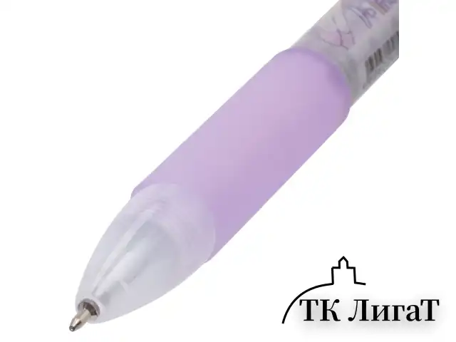 Ручка шариковая автоматическая с грипом BRAUBERG "First Love", СИНЯЯ, подвеска, корпус ассорти, узел 0,5 мм, линия письма 0,3 мм, 141285
