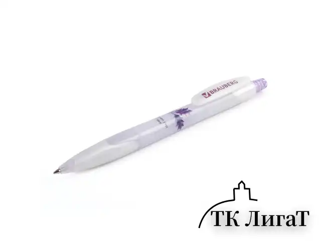 Ручка шариковая автоматическая с грипом BRAUBERG "Herb Time", СИНЯЯ, корпус ассорти, узел 0,7 мм, линия письма 0,35 мм, 141286