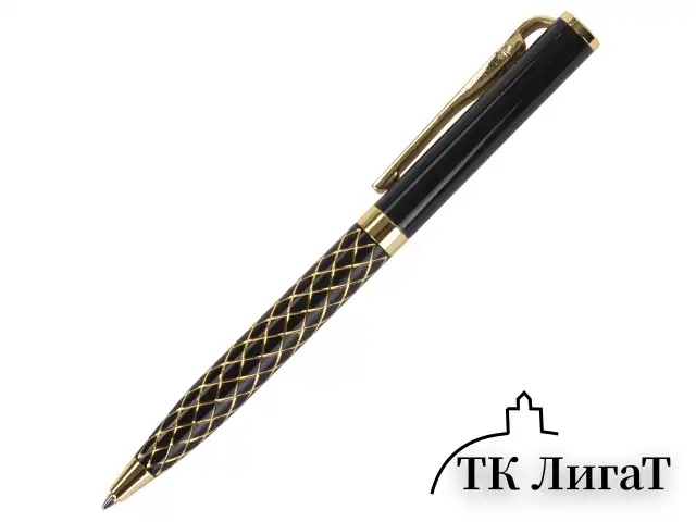 Ручка подарочная шариковая GALANT "Klondike", корпус черный с золотистым, золотистые детали, пишущий узел 0,7 мм, синяя, 141357