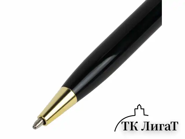 Ручка подарочная шариковая BRAUBERG "Slim Black", корпус черный, узел 1 мм, линия письма 0,7 мм, синяя, 141402