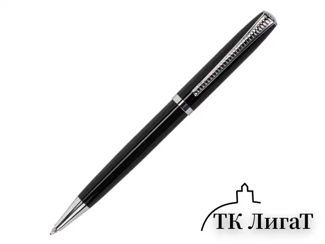 Ручка подарочная шариковая BRAUBERG "Cayman Black", корпус черный, узел 1 мм, линия письма 0,7 мм, синяя, 141410