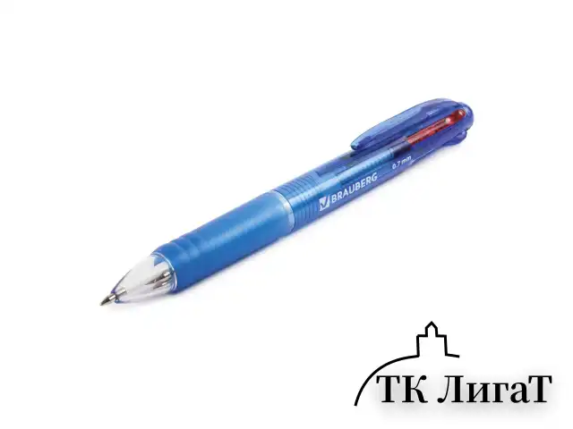 Ручка многоцветная шариковая автоматическая BRAUBERG "MULTICOLOR", 4 ЦВЕТА, линия письма 0,35 мм, 141513