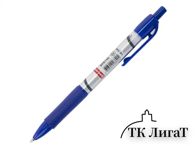 Ручка шариковая автоматическая с грипом BRAUBERG "Leader", СИНЯЯ, корпус с печатью, узел 0,7 мм, линия письма 0,35 мм, 141540