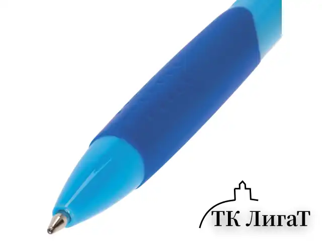 Ручка шариковая автоматическая с грипом BRAUBERG "Juicy", СИНЯЯ, корпус ассорти, узел 0,7 мм, линия письма 0,35 мм, 141546