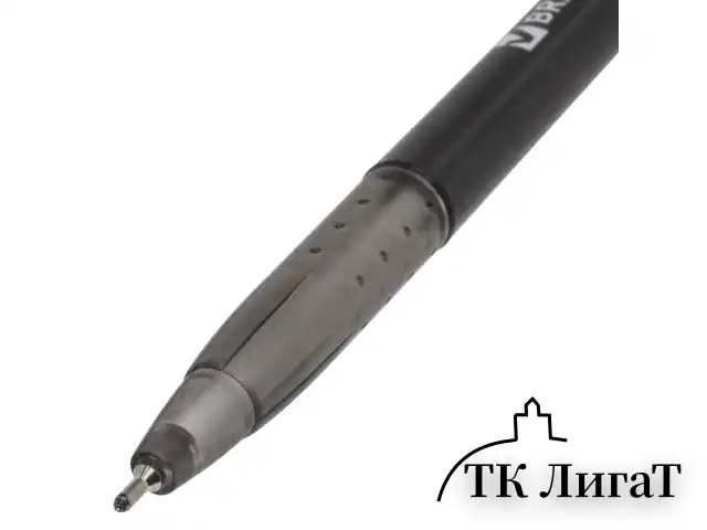 Ручка шариковая масляная BRAUBERG "Oil Base", ЧЕРНАЯ, корпус черный, узел 0,7 мм, линия письма 0,35 мм, 141635