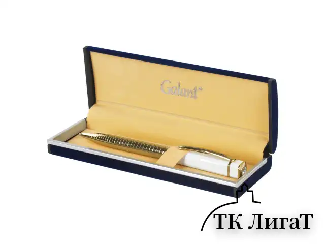 Ручка подарочная шариковая GALANT "Mont Pelerin", корпус золотистый с белым, золотистые детали, пишущий узел 0,7 мм, синяя, 141661