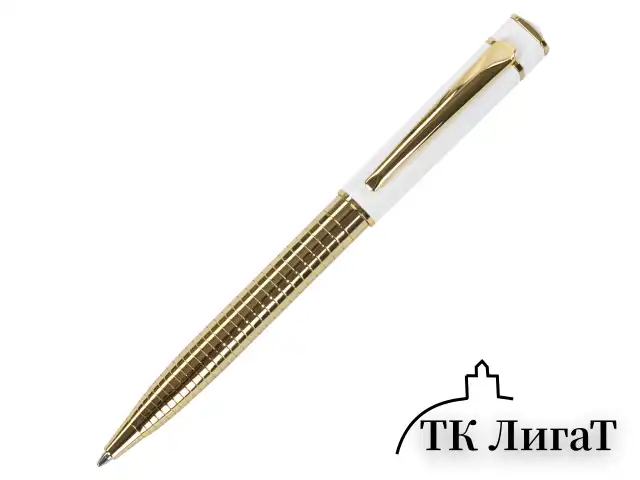 Ручка подарочная шариковая GALANT "Mont Pelerin", корпус золотистый с белым, золотистые детали, пишущий узел 0,7 мм, синяя, 141661