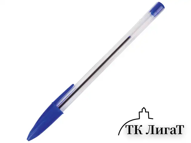 Ручка шариковая STAFF "Basic BP-01", письмо 750 метров, СИНЯЯ, длина корпуса 14 см, линия письма 0,5 мм, 141672