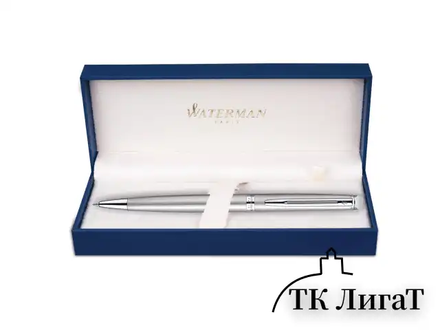Ручка подарочная шариковая WATERMAN "Hemisphere Stainless Steel CT", серебристый корпус, палладиевое покрытие, синяя, S0920470