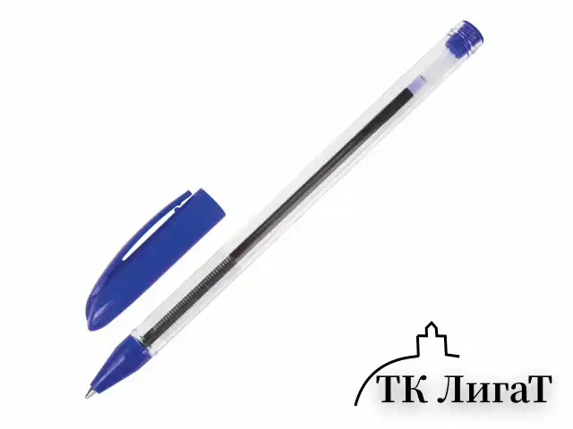 Ручка шариковая масляная BRAUBERG "Rite-Oil", СИНЯЯ, корпус прозрачный, узел 0,7 мм, линия письма 0,35 мм, 141702