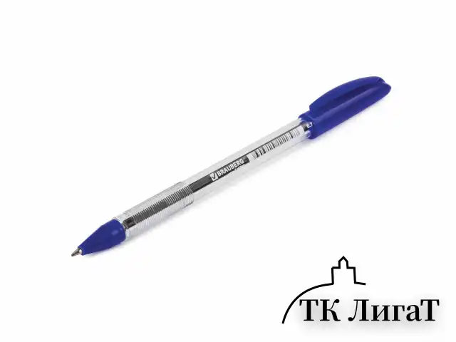 Ручка шариковая масляная BRAUBERG "Rite-Oil", СИНЯЯ, корпус прозрачный, узел 0,7 мм, линия письма 0,35 мм, 141702