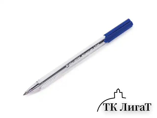 Ручка шариковая масляная BRAUBERG "Marine Classic", СИНЯЯ, трехгранная, корпус прозрачный, узел 0,7 мм, линия письма 0,5 мм, 141707
