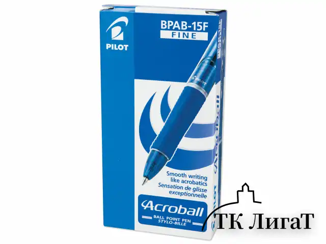Ручка шариковая автоматическая с грипом PILOT "Acroball", СИНЯЯ, корпус тонированный синий, узел 0,7 мм, линия письма 0,28 мм, BPAB-15F