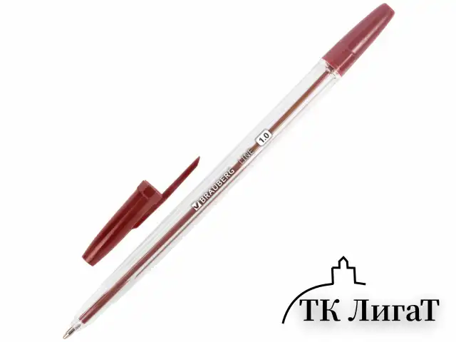 Ручки шариковые BRAUBERG, НАБОР 10 шт., АССОРТИ, "Line", корпус прозрачный, узел 1 мм, линия письма 0,5 мм, 141874