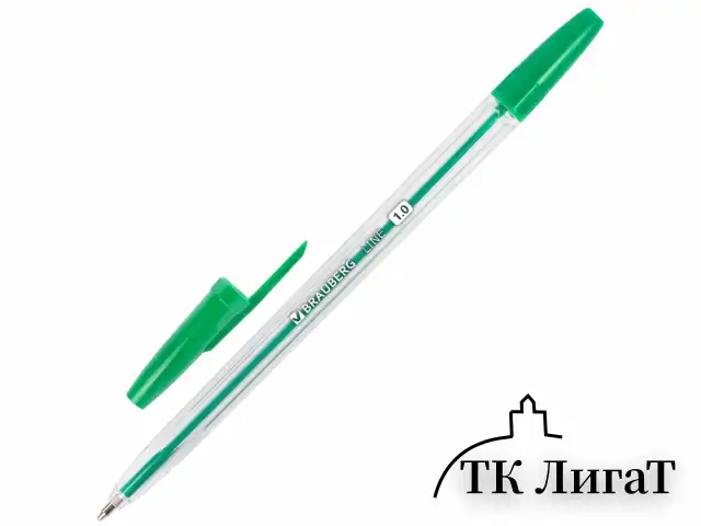 Ручки шариковые BRAUBERG, НАБОР 10 шт., АССОРТИ, "Line", корпус прозрачный, узел 1 мм, линия письма 0,5 мм, 141874