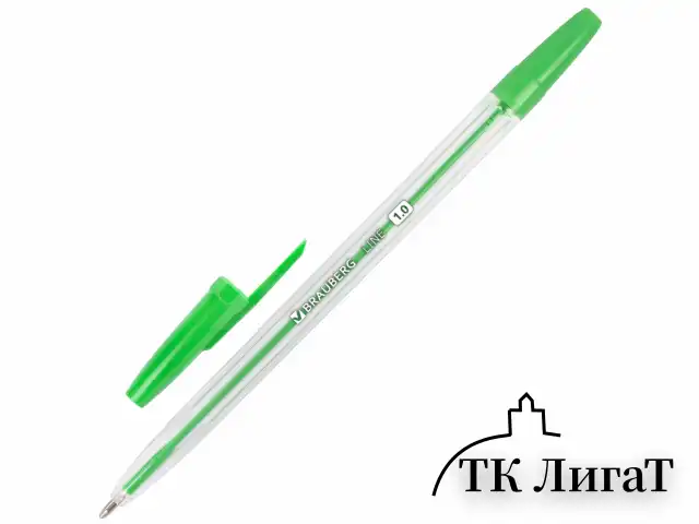 Ручки шариковые BRAUBERG, НАБОР 10 шт., АССОРТИ, "Line", корпус прозрачный, узел 1 мм, линия письма 0,5 мм, 141874