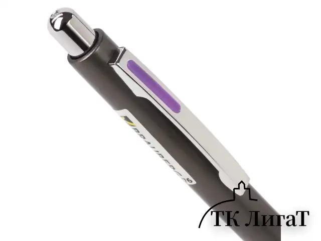 Ручка шариковая автоматическая BRAUBERG "Stripe", СИНЯЯ, корпус ассорти, узел 0,7 мм, линия письма 0,35 мм, 141876
