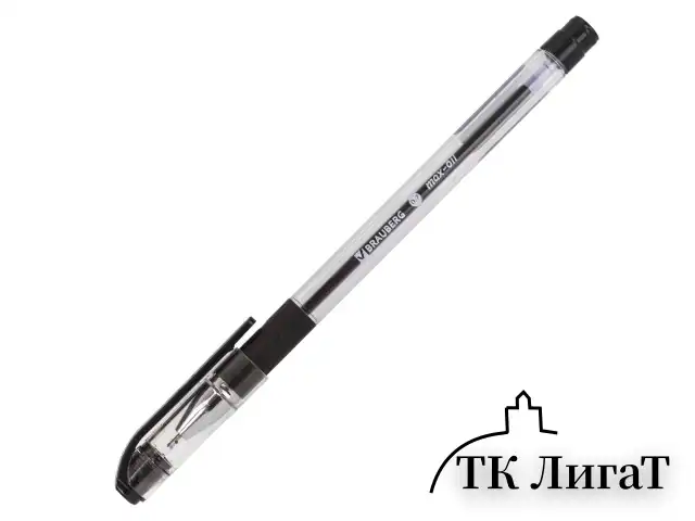 Ручка шариковая масляная с грипом BRAUBERG "Max-Oil", ЧЕРНАЯ, игольчатый узел 0,7 мм, линия письма 0,35 мм, 142142