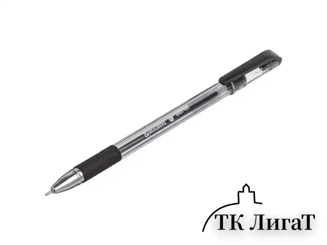 Ручка шариковая масляная с грипом BRAUBERG "Max-Oil", ЧЕРНАЯ, игольчатый узел 0,7 мм, линия письма 0,35 мм, 142142
