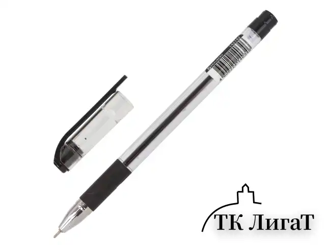 Ручка шариковая масляная с грипом BRAUBERG "Max-Oil", ЧЕРНАЯ, игольчатый узел 0,7 мм, линия письма 0,35 мм, 142142