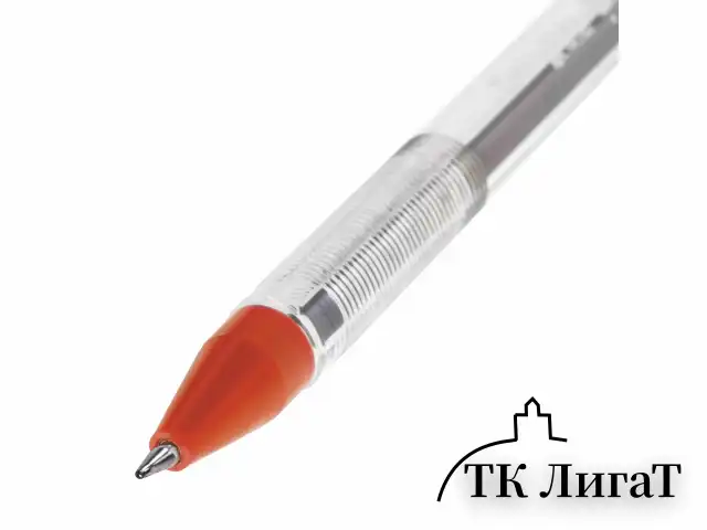 Ручка шариковая масляная BRAUBERG "Rite-Oil", КРАСНАЯ, корпус прозрачный, узел 0,7 мм, линия письма 0,35 мм, 142148
