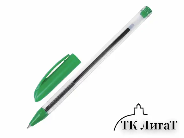 Ручка шариковая масляная BRAUBERG "Rite-Oil", ЗЕЛЕНАЯ, корпус прозрачный, узел 0,7 мм, линия письма 0,35 мм, 142149