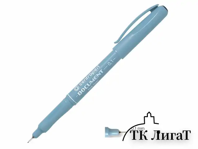 Ручка капиллярная (линер) ЧЕРНАЯ CENTROPEN "Document", трехгранная, линия 0,1 мм, 2631/0,1, 2 2631 0101