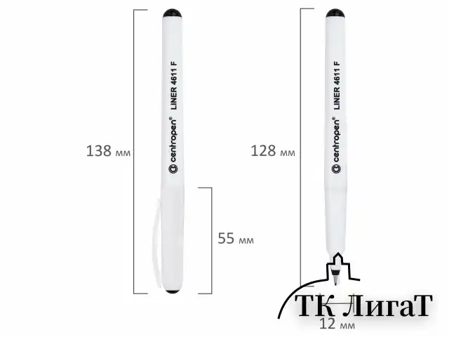 Ручка капиллярная (линер) ЧЕРНАЯ CENTROPEN "Liner", трехгранная, линия письма 0,3 мм, 4611, 2 4611 0112