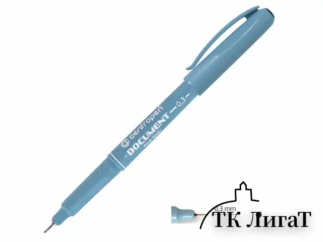 Ручка капиллярная (линер) ЧЕРНАЯ CENTROPEN "Document", трехгранная, линия письма 0,3 мм, 2631/0,3, 2 2631 0102