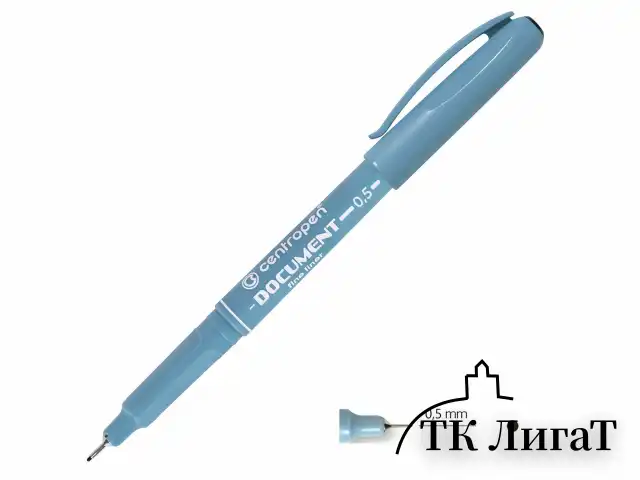 Ручка капиллярная (линер) ЧЕРНАЯ CENTROPEN "Document", трехгранная, линия письма 0,5 мм, 2631/0,5, 2 2631 0103