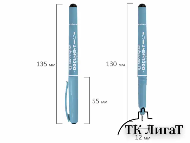 Ручка капиллярная (линер) ЧЕРНАЯ CENTROPEN "Document", трехгранная, линия письма 0,7 мм, 2631/0,7, 2 2631 0104