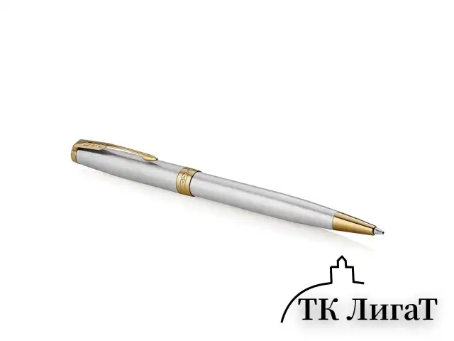 Ручка шариковая PARKER "Sonnet Core Stainless Steel GT", корпус серебро, позолота, черная, 1931507