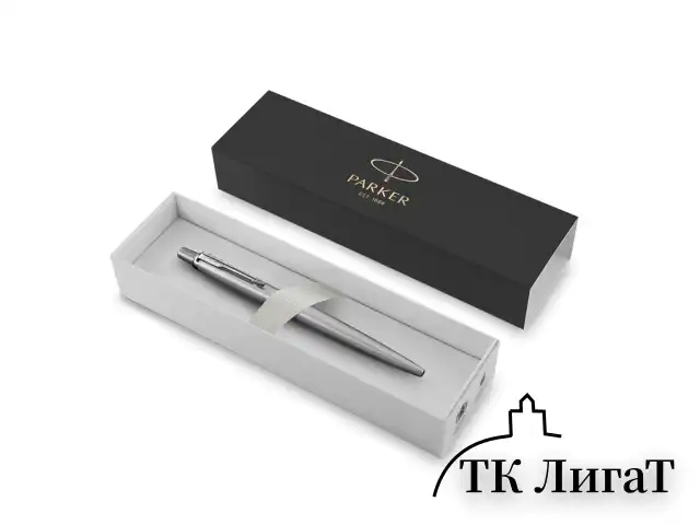 Ручка шариковая PARKER "Jotter Core Stainless Steel CT", корпус серебристый, детали хром, синяя, 1953170