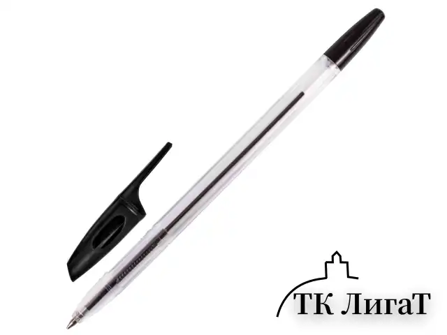 Ручка шариковая BRAUBERG "X-333", ЧЕРНАЯ, корпус прозрачный, узел 0,7 мм, линия письма 0,35 мм, 142406
