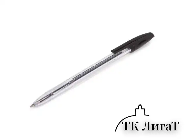 Ручка шариковая BRAUBERG "X-333", ЧЕРНАЯ, корпус прозрачный, узел 0,7 мм, линия письма 0,35 мм, 142406