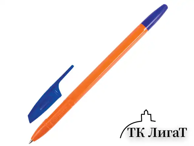Ручка шариковая BRAUBERG "X-333 Orange", СИНЯЯ, корпус оранжевый, узел 0,7 мм, линия письма 0,35 мм, 142409