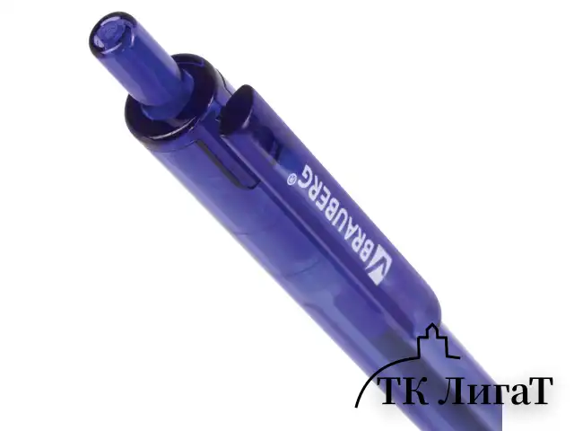 Ручка шариковая масляная автоматическая BRAUBERG "Tone", СИНЯЯ, корпус тонированный, узел 0,7 мм, линия письма 0,35 мм, 142414