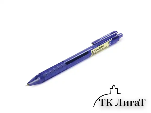 Ручка шариковая масляная автоматическая BRAUBERG "Tone", СИНЯЯ, корпус тонированный, узел 0,7 мм, линия письма 0,35 мм, 142414