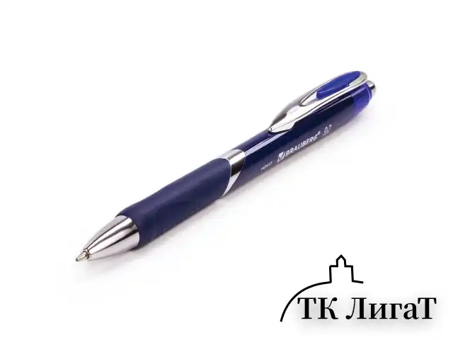 Ручка шариковая автоматическая с грипом BRAUBERG "Delta", СИНЯЯ, узел 0,7 мм, линия письма 0,35 мм, 142417