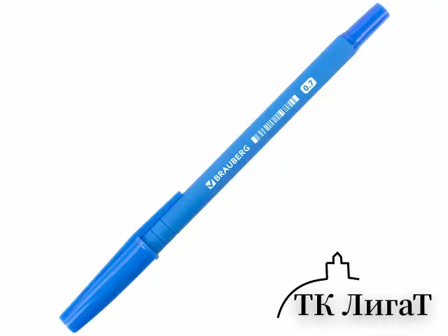 Ручка шариковая BRAUBERG "Capital blue", СИНЯЯ, корпус soft-touch голубой, узел 0,7 мм, линия письма 0,35 мм, 142493