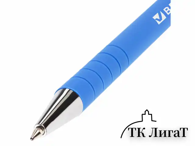Ручка шариковая BRAUBERG "Capital blue", СИНЯЯ, корпус soft-touch голубой, узел 0,7 мм, линия письма 0,35 мм, 142493