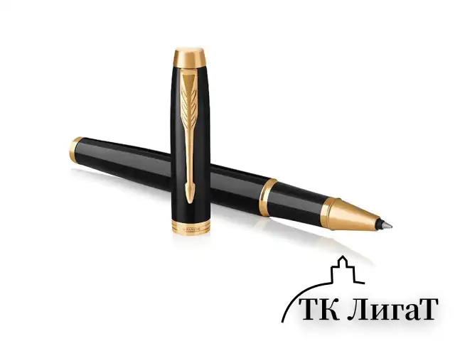Ручка-роллер PARKER "IM Core Black Lacquer GT", черный глянцевый лак, позолота, черная, 1931659