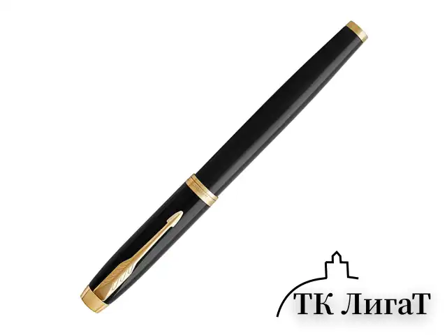 Ручка-роллер PARKER "IM Core Black Lacquer GT", черный глянцевый лак, позолота, черная, 1931659
