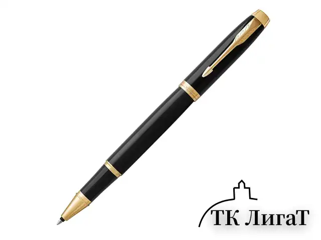 Ручка-роллер PARKER "IM Core Black Lacquer GT", черный глянцевый лак, позолота, черная, 1931659