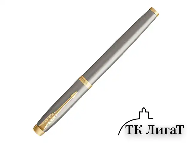Ручка-роллер PARKER "IM Core Brushed Metal GT", серебристый матовый лак, позолота, черная, 1931663